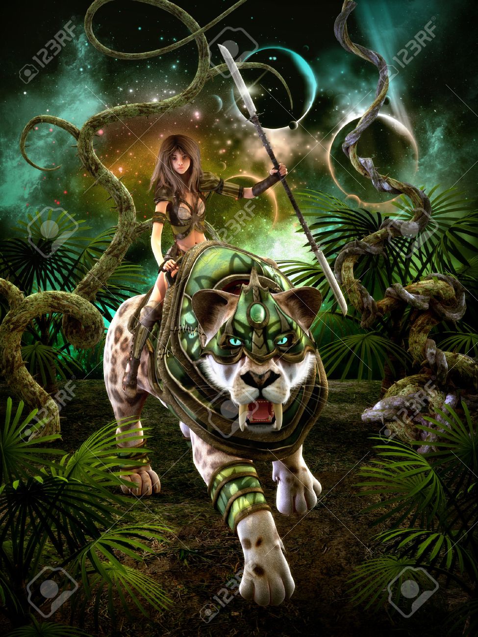 38569122-3d-computer-graphics-of-a-fantasy-scene-with-girl-and-saber-tooth-tiger.jpg